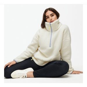 Jcrew Polartec Sherpa Fleece Jacket, Off white- XS